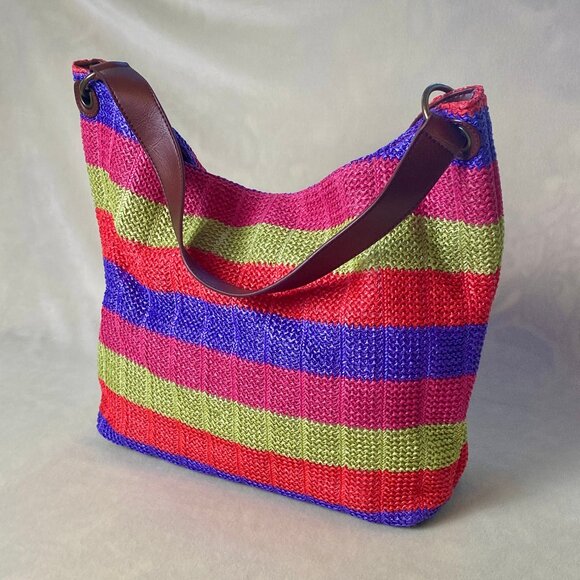 Coldwater Creek Colorful Woven Handbag EUC - Picture 1 of 10
